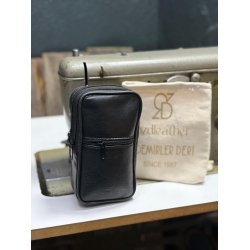 3 Gözlü Dik Deri Kemerlik, Deri Kemer Cüzdanı, Kemer Çantası, Inşaatçı Boyacı Çantası